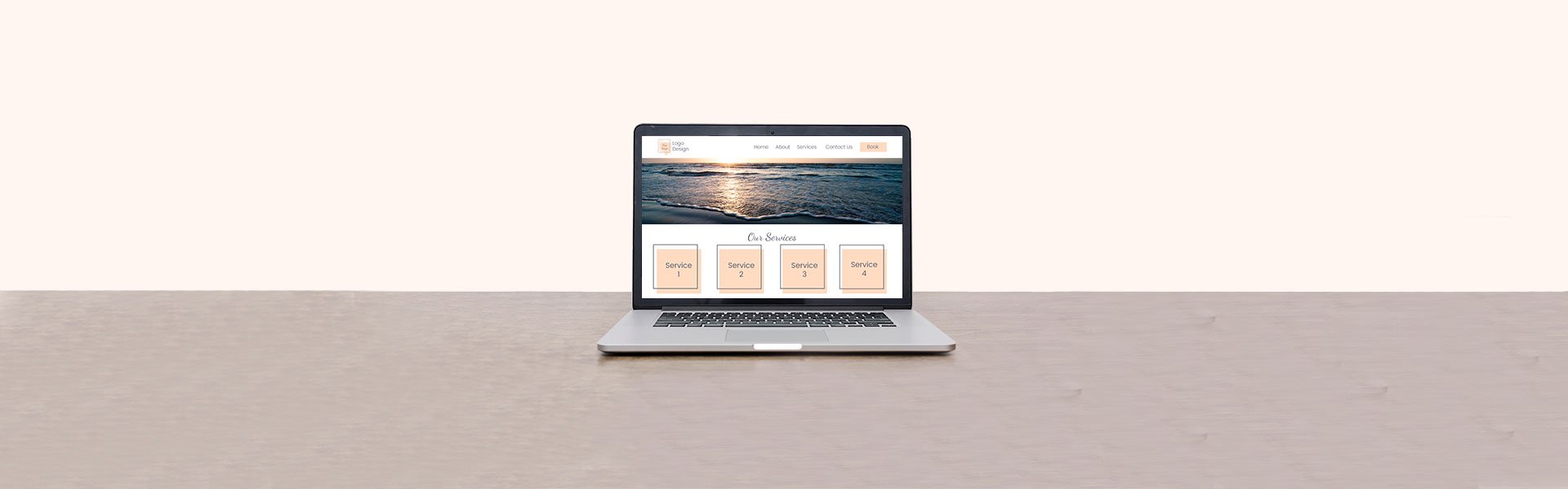 Laptop screen with a fresh design where all sections are in their correct place.
