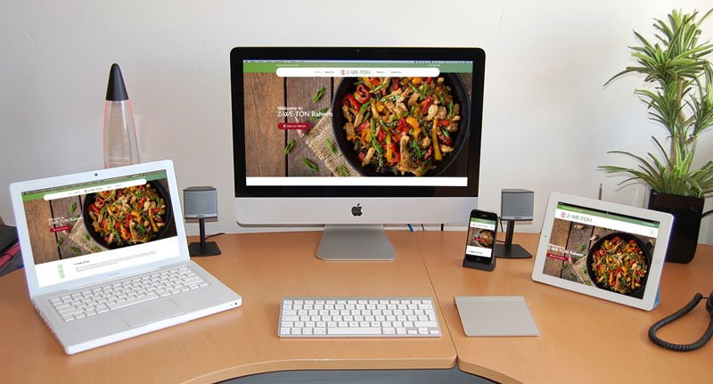 Responsiveness of Z-WE-TON's website shown across a Desktop, Laptop, Tablet, and Mobile Phone.