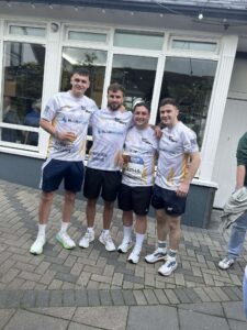 Peter O'Rourke family and friends wearing Bluescope-sponsored Arthritis Ireland jerseys at the Great Limerick Run 2026.