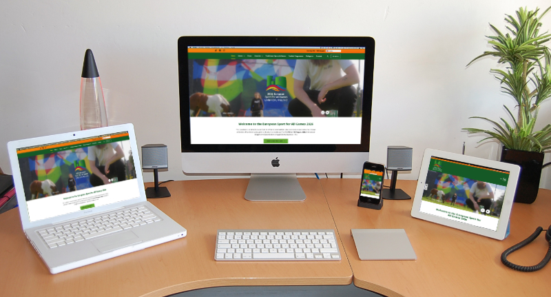 Limerick Sport For All - monitors depicting website responsiveness across multiple devices.