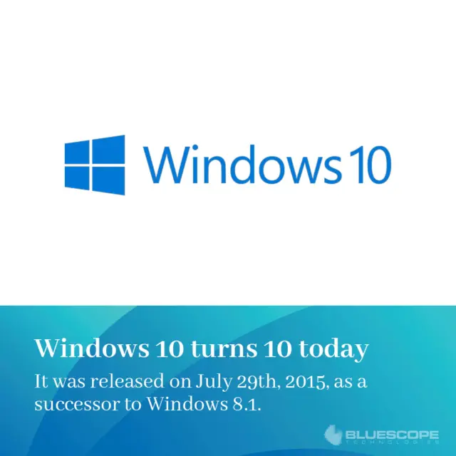 Windows 10 turns 10 today.A still hugely popular Operating System, with support ending in October this year.#Windows10 #Windows10Turns10 #WindowsOS